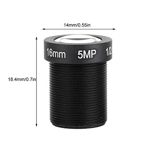 16 mm Objektiv mit Fester Brennweite, 5 MP HD Überwachungskamera Weitwinkelobjektiv, Standard-M12x0,5 Schraubanschluss, Kameraersatzteile – Bild 3
