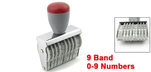 Uxcell A13071900UX0899 Rubber Office 9 Band 0-9 Numbers Digit Numbering Stamp thumb #1