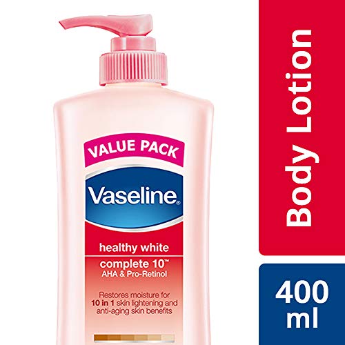 Image of Vaseline Healthy Bright Complete 10 Body Lotion, Anti- Ageing Lotion With Vitamin B3, Aha, Pro-Retinol, 400 ml