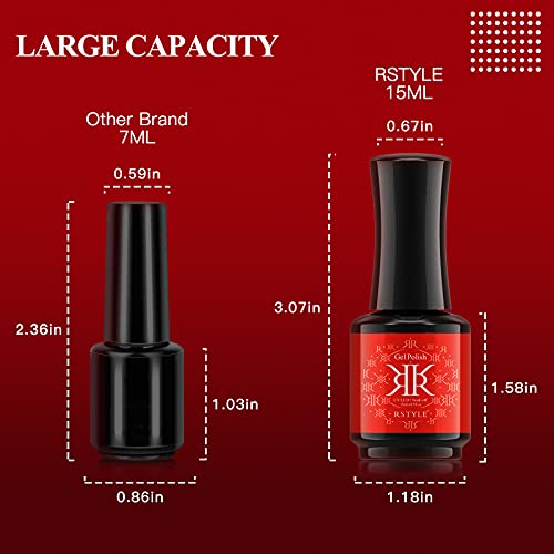 RSTYLE UV Nagellack Set, 2 Farben 15ML UV Nagelstudio Set Gel Nagellack Schwar Rot Mehrfarbig Ablösbarer Nagelgel… – Bild 5
