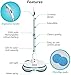 Gladwell Cordless Electric Mop, 3 in 1 Spinner, Scrubber, Waxer Quiet, Powerful Cleaner Spin Scrubber and Buffer, Polisher for Hard Wood, Tile, Vinyl, Marble, Laminate Floor, Blue