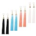 LOYALLOOK 1-3 Pairs Tassel Earrings Set Long Dangle Earrings for Women Black/Blue/Red Tassel (4 Pairs)