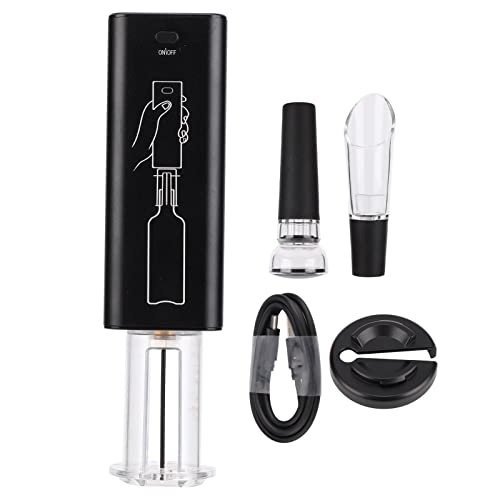 Topyond Electric Wine Opener, Cordless Wine Bottle Opener with Foil Cutter, Quick Automatic Corkscrew, Sleek Design for Home Use, Kitchen Essentials, and Wine Lover Gifts