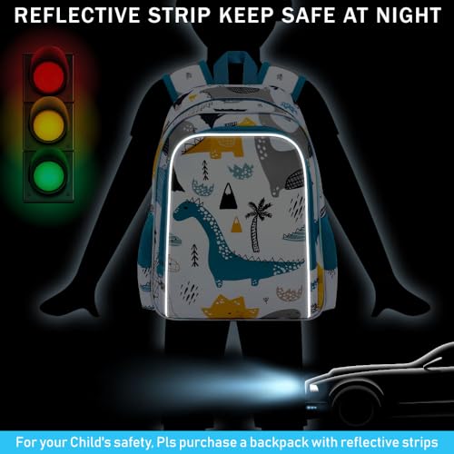 Image of CCJPX 3Pcs Dinosaur Backpack for Boys, 16 Inch Kids School Water Resistant Preschool Bookbags, Cool Toddler Kindergarten Backpacks with Lunch Box (White)