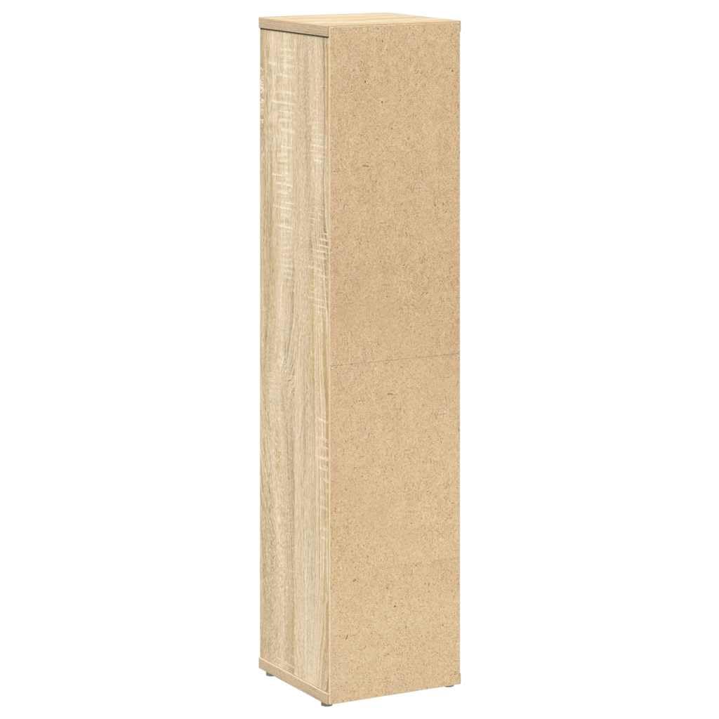 Armoire de salle de bain avec porte-rouleau en chêne Sonoma - Espace de rangement - 20,5 x 20 x 90 cm - Meuble de salle de bain avec porte-rouleau pour WC et invités