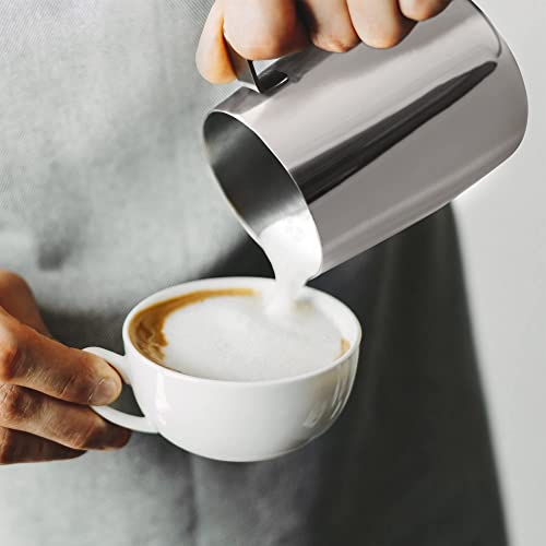 Zulay Kitchen 20Oz Stainless Steel Milk Frothing Pitcher - Milk Frother Cup - Easy-To-Clean Espresso Accessories - Easy-To-Read Creamer Measurements - Foam Making For Coffee & Matcha #TOP7