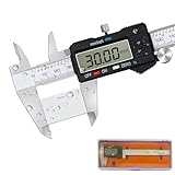 ✅ Pantalla LCD extra grande. Calibre analógico de una gran pantalla LCD fácil de leer que hace que la lectura de los resultados sea más clara. Y con la conversión instantánea de pulgadas/milímetros con solo tocar un botón, las lecturas se pueden mostrar en pulgadas o milímetros. La tecla cero le permite establecer el punto cero en cualquier lugar del calibrador y comenzar una nueva medición.