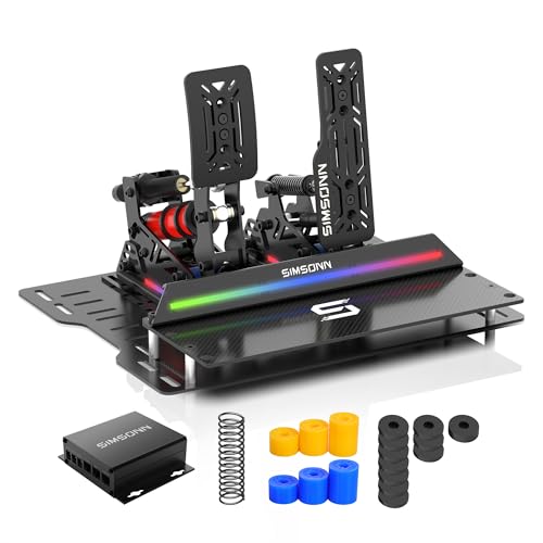 SIMSONN PRO X Ultra Sim Racing Pedals Pedales de simulación de carreras para PC Célula de carga Pedales hidráulicos HE Soporte Reactor Háptico (PRO X Ultra-P2-H2-1-1)