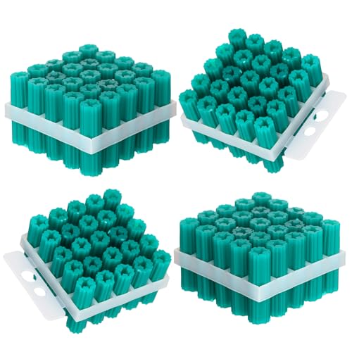 Lineshading 100 Pcs Anchors,1/4" X 1" for #10,#11, Or #12 Screws,Green