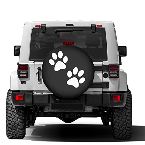 Image of Paw Print Spare Tire Cover Dust-Proof Wheel Tire Cover Fit Trailer, RV, SUV and Many Vehicle 17 Inch