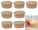 Factory Direct Craft Pack of 8 Paper Mache Oval Boxes Premade Kraft Cardboard Oval Papier Mache Gift Jewelry and Favor Boxes with Lids for DIY Painting and Decoupage (Size: 5' L x 3-1/2' W)