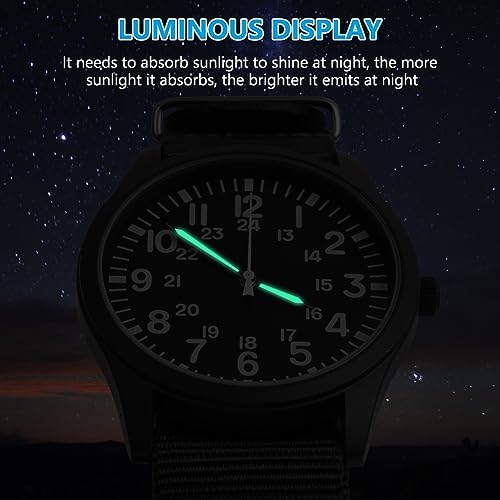 Men's Military Glow-in-the-Dark Quartz Watch with Nylon Strap - Image 5