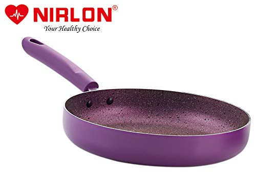 Image of Nirlon Regal Purple Aluminium Non-Stick Induction Base Fry Pan, Purple (24cm, 1.9Liter)