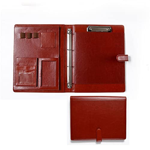 会議用フォルダー フォルダーオーガナイザー, A4クリップボードフォルダー、収納付き、フォルダーA4レザー会議フォルダービジネスケースドキュメント(Bruin,Empty case)