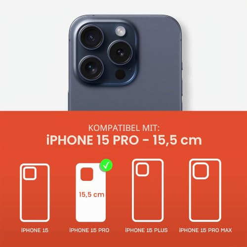 tech21 Evo Crystal für iPhone 15 Pro - Kompatibel mit MagSafe - Aufprallschutz Case - Blue Titanium – Ansicht 2