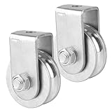 ULTECHNOVO 2pcs Heavy Duty Steel Lifting Pulleys Single Swivel Pulley for Rope Industrial Grade