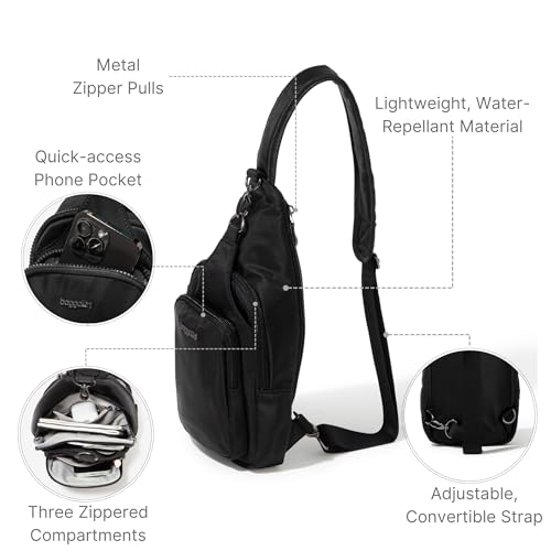Baggallini Women's Central Park Sling 12"x7" Crossbody Bag W/Convertible Adjustable Shoulder Strap3