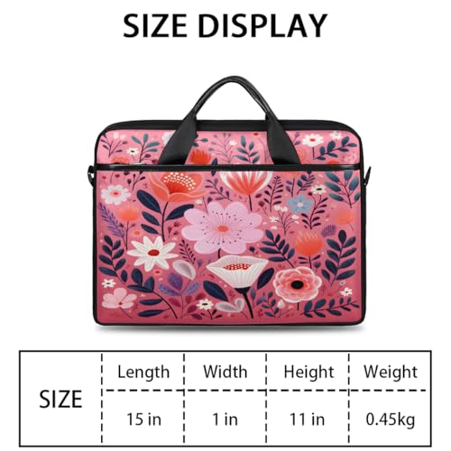 Bolso para laptop estampado floral abstracto 15 pulgadas miniatura 2