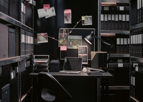 Loccor 7x5ft Fabric Detective Backdrop Agent Spy Theme Police Investigation