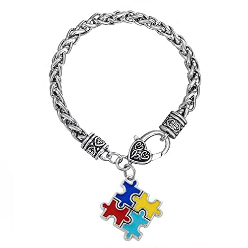 Bracelets à breloques puzzle colorés, le cadeau idéal en émail