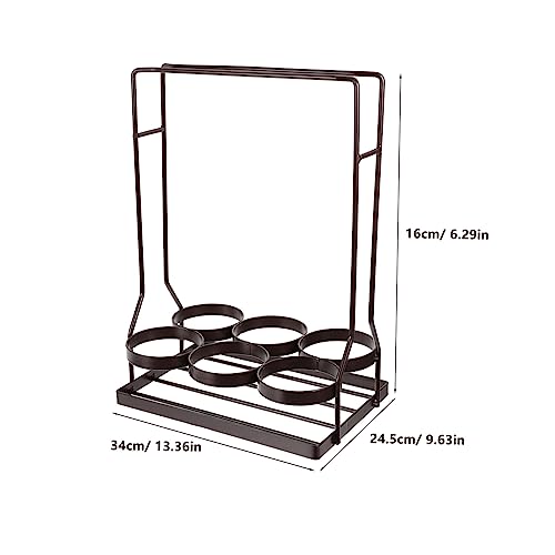 Soporte para botellas vino con asa de madera miniatura 5