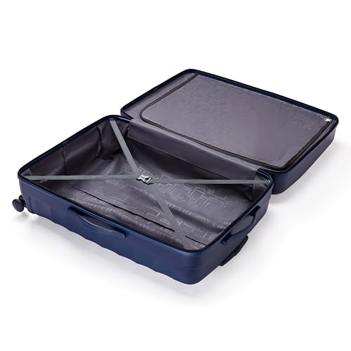 Image of American Tourister Barcelona | Check-in Trolley Bag (79 cm) | 360 8 Wheel Travel Luggage | Hard Case Polycarbonate Suitcase | Mounted Combination Lock | Midnight Blue