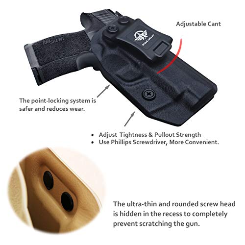 P365XL Holster IWB Kydex Holster Custom Fit: Sig Sauer P365XL Pistol - Inside Waistband Concealed Carry - Adj. Cant Retention - Cover Mag-Button - Widened Entrance - No Wear, No Jitter