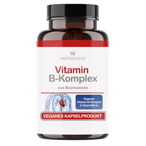 Vitamin B Komplex hochdosiert in Buchweizen | im Glas | natürlich | vegane Kapseln | hochdosiert | Alle B Vitamine mit Vitamin B12