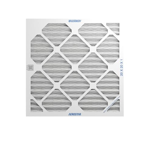 aerostar 20x20x1 merv 8 - 6 count - high efficiency pleated hvac furnace amp air conditioner filters - removes dust lint mold amp allergy-causing pollen