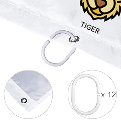 Rideau de douche animaux grand format imperméable 183 x 183 cm multicolore