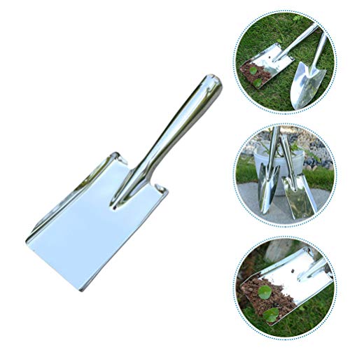 Yardwe Stainless Steel Garden Shovel Heavy Duty Hand Trowel Spade Tool Metal Snow Shovel Winter Outdoor Shovel With Scale For Gardening Digging Playing ( Silver 2 ) #TOP1