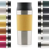 ☕ BOTÓN DE CIERRE RÁPIDO PARA EVITAR FUGAS: Taza de viaje equipada con un tapón especial, con tecnología de presión rápida que evitará fugas accidentales. Fácil de usar, solo presiónalo y bebe tu bebida fría o caliente. Una vez terminado, simplemente haga clic de nuevo y la taza térmica se cerrará herméticamente.