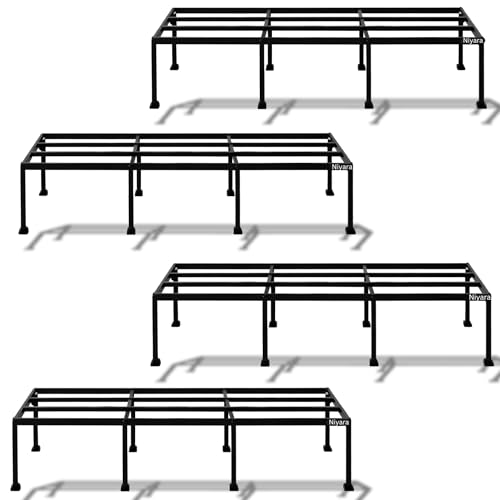 Image of Niyara || Metal Planter Stand || Flower Pot Stand for Planters || Plant Stand Indoor | (Large Set of 4, 6 inch height)