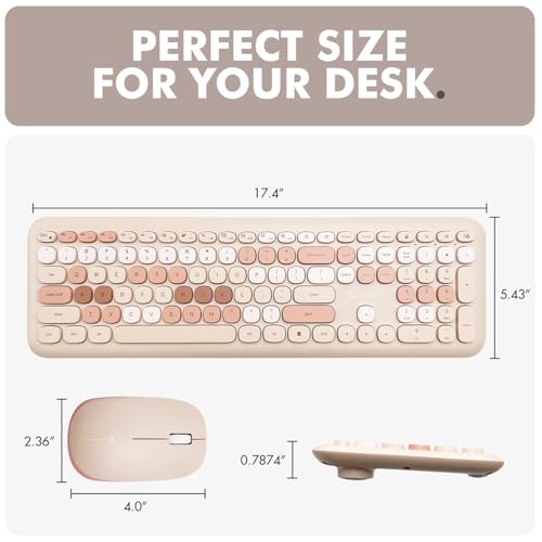 Image of X9 Performance - Colorful keyboard and mouse combo, 2.4GHz wireless, transform your space with a cute wireless keyboard and mouse set (110 keys and 18 shortcuts), for PC and Chrome (Coffee).