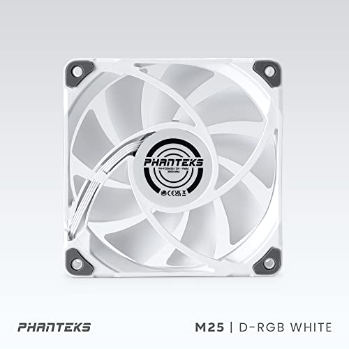 PHANTEKS M25 PWM D-RGB Ventole 3 Pezzi, 120 Mm, Bianche, Con Controllo Illuminazione Indirizzabile - 3