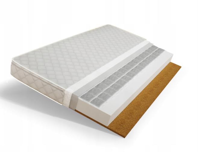 BDW Baby-Matratze mit Buchweizen und Kokos, 120 x 60 x 10 cm, Doppelseitig H2/H4, Antiallergisch, Babybett