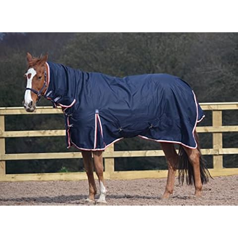 Turner Equestrian 100g Navy 600d Combo Neck Ripstop Horse Turnout Rugs 5'3"-7'0" (6'6") Cover