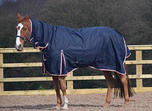 Turner Equestrian 50g Navy 600d Combo Neck Ripstop Horse Turnout Rugs 5'3
