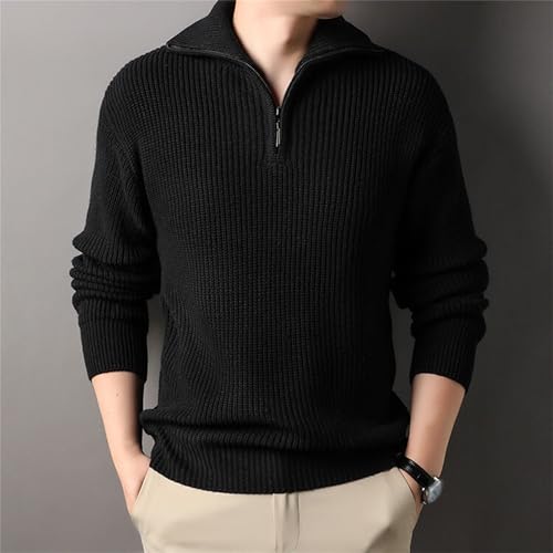 Pull zippé homme col montant gaufré style casual chic - 7