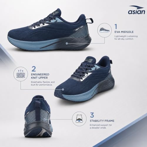 Image of ASIAN Powerplay Carbon-39 Men's Running Shoes | Breathable Knit, High-Rebound Midsole with Carbon Plate for Daily Runs & Active Use