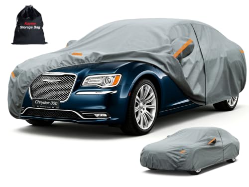 Image of Kayme Heavy Duty Car Cover Custom Fit Chrysler 300 300C (2004-2026), Waterproof All Weather for Automobiles, Full Exterior Covers Sun Rain UV Protection.