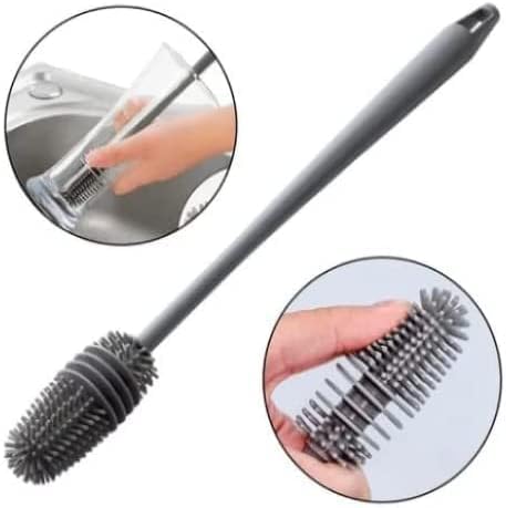 Kit 2 Escovas de Silicone para lavar mamadeiras, copos, taças, garrafas e jarras, com alça longa (Ci