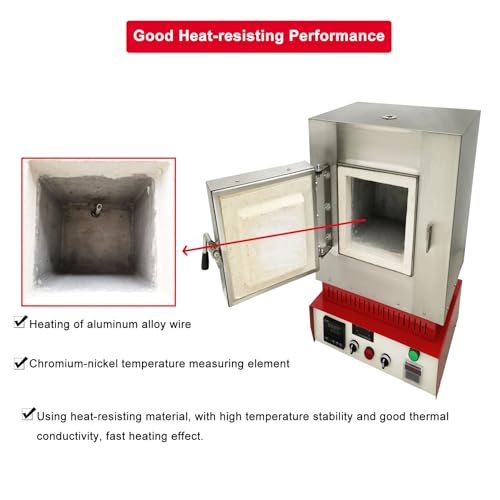 Banfluxion 110V 3000W Muffle Furnace High Temperature Burnout Oven Integrated Laboratory Jewelry Processing Furnace 1100℃ Highest Temperature