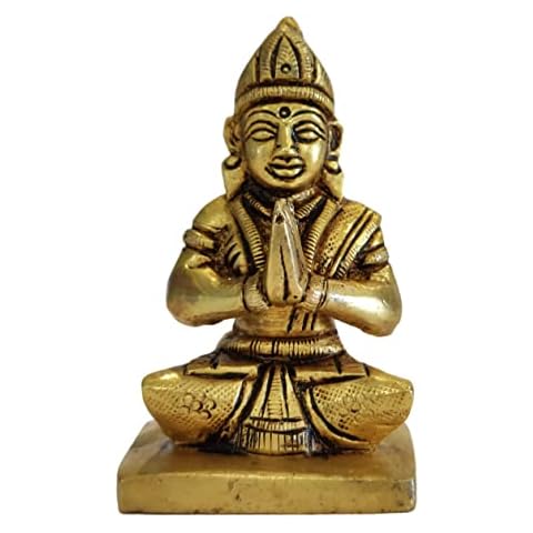 GURU JEE™ Handmade Brass Statue Mother Goddess Parvati Maa Idol Murti Sitting Religious Gifts for Puja Mandir Temple Home Décor Gifts Showpiece Cover