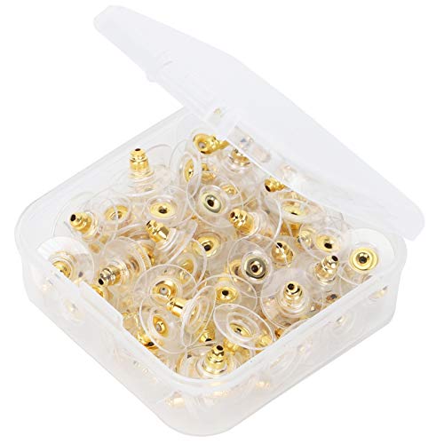 Dioche Remplacement des Fermoirs de Boucles d'oreilles - Bouchons de Support de Boucles d'oreilles en Laiton et en Plastique Durables pour la Fabrication de Bijoux DIY - Confortable et sécurisé -