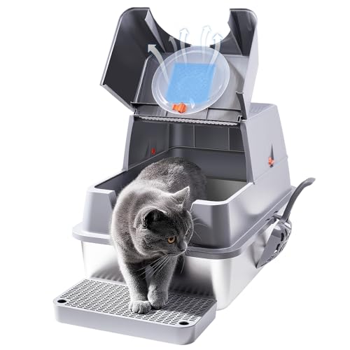 Casgee Katzenklo Edelstahl XXL mit Deckel, Katzentoilette Edelstahl 37L Große, Katzentoilette Groß mit Pedals und Schaufel, Katzenklo Spritzsicher & Leicht zu Reinigen, 60x40x39 cm(Schwarz) Casgee Katzenklo Edelstahl XXL mit Deckel, Katzentoilette Edelstahl 37L Große, Katzentoilette Groß mit Pedals und Schaufel, Katzenklo Spritzsicher & Leicht zu Reinigen, 60x40x39 cm(Schwarz)