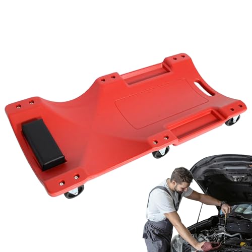 Silla de garaje de rodillos - 36 'antideslizante bajo servicio de servicio de automóvil con ruedas, asiento mecánico convertible | Rodillo de mantenimiento reductor de ruido para acceso al chasis,