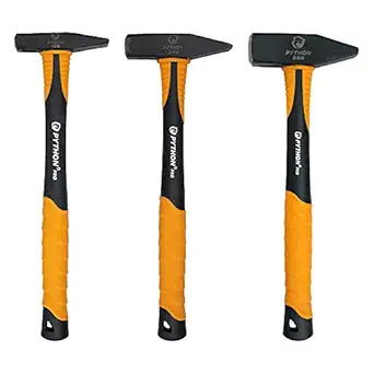 Python Pro Machinist Hammer 5G Fiberglass Handle 3 Pcs Set 100/300/800 GMS