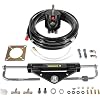 150HP Hydraulic Outboard Steering Kit Boat Marine System for Single Station, Single-Engine use Built-in Two-Way Lock Cylinder, Pump and 26ft High-Strength Nylon Hose