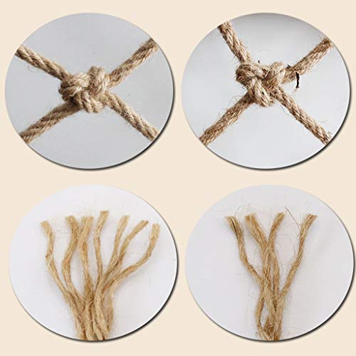 Dekoratives Seilnetz für Drinnen oder Draußen, Sicherheit Schutzhanfseil Net - Kinderbalkongeländer Geländer Baby Treppe Schutznetz Indoor-Spielplatz Fracht Anhänger (Größe: 6 Mm Seil, 10 cm-Loch)